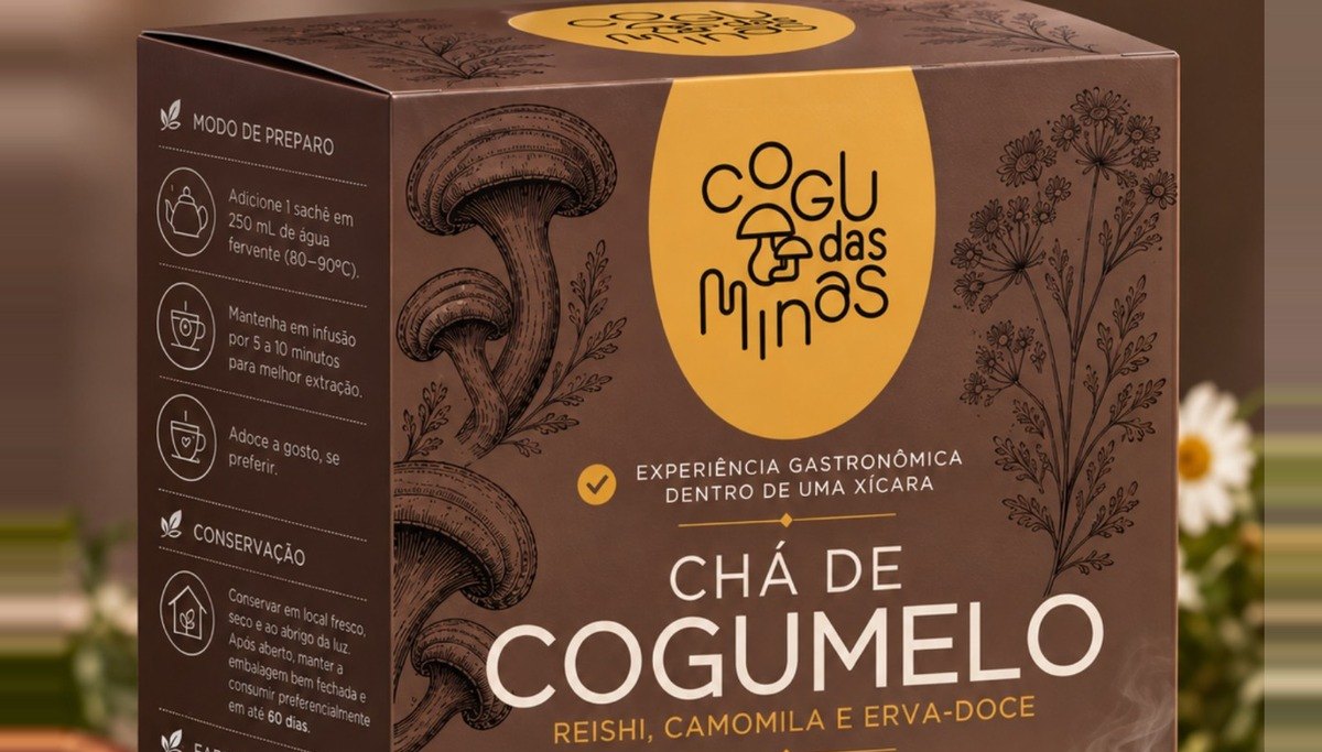 Chá de Cogumelo Reishi com Camomila e Erva-Doce